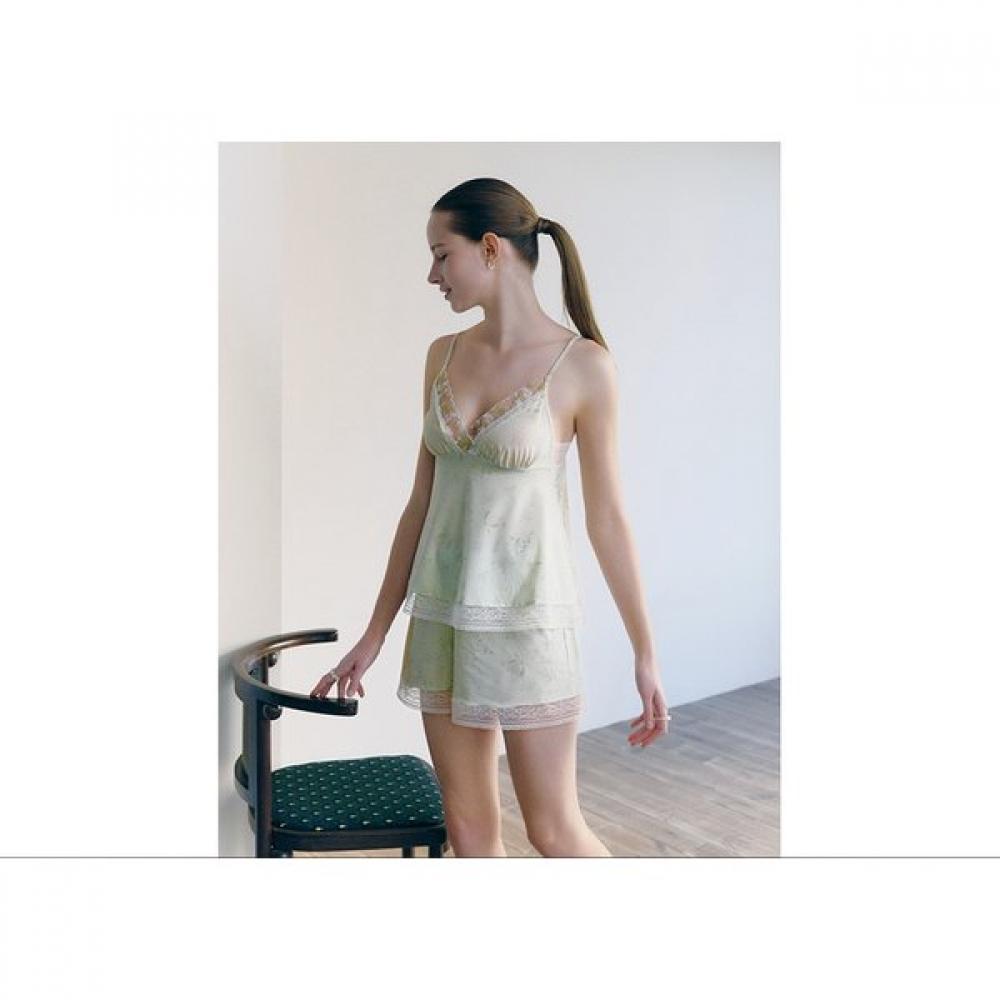 

Venus Soft Lightweight Lounge Wear Green Flower Printed dayWear Top Single Vdw Green (GR)/100