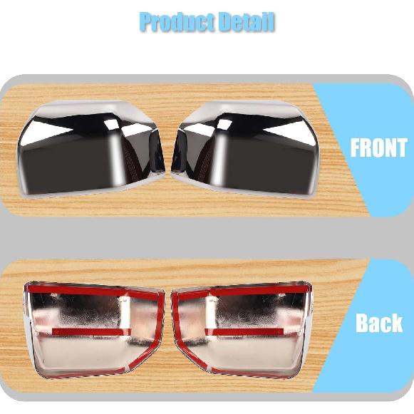 AUCERAMIC Chrome Plated Full Mirror Covers Compatible with 2015- Ford F150 Pickup 2-Door 4-Door Side View Mirror Back Cover Cap