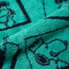 Nishikawa Snoopy Face Made in 75th Anniversary Party Towel, 34x80cm, Washable, 100% Cotton, Japan, Green, XT25136681, PN5654TW,