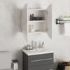 VidaXL Bathroom Cabinet Round Mirror and LED Storage Cabinet Vanity Unit Toilet Home Interior White 345583