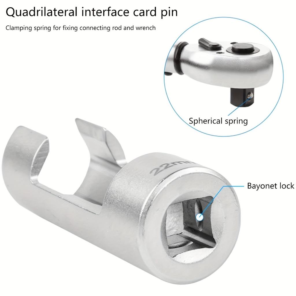 9 Pcs Steel Automotive O2 Oxygen Sensors Socket Offset Wrench Remover Tool, Internal Hex Head, with Thread Chasers Tool 10-22mm, for Various Models