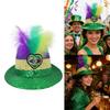 StPatricks Day Top Hat Glittering Feather Jazz Cap for Women Men Carnivals Party Festival Event Gathering Headpiece