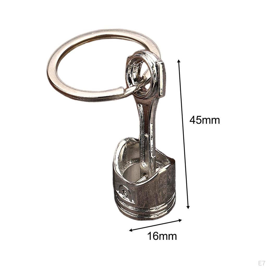 Car Engine Piston Style Keychain Keyring Zinc Alloy Auto Parts for Handbag Wallet