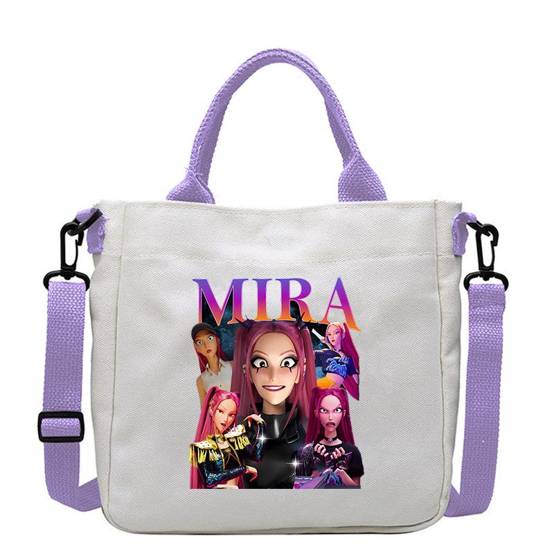 Move Demon Hunters Canvas Bag Fashion Printed Handbag Cute Cartoon Anime Commuting Portable Book Storage Bags Pocket Gifts KPOP Kid Friendly 2