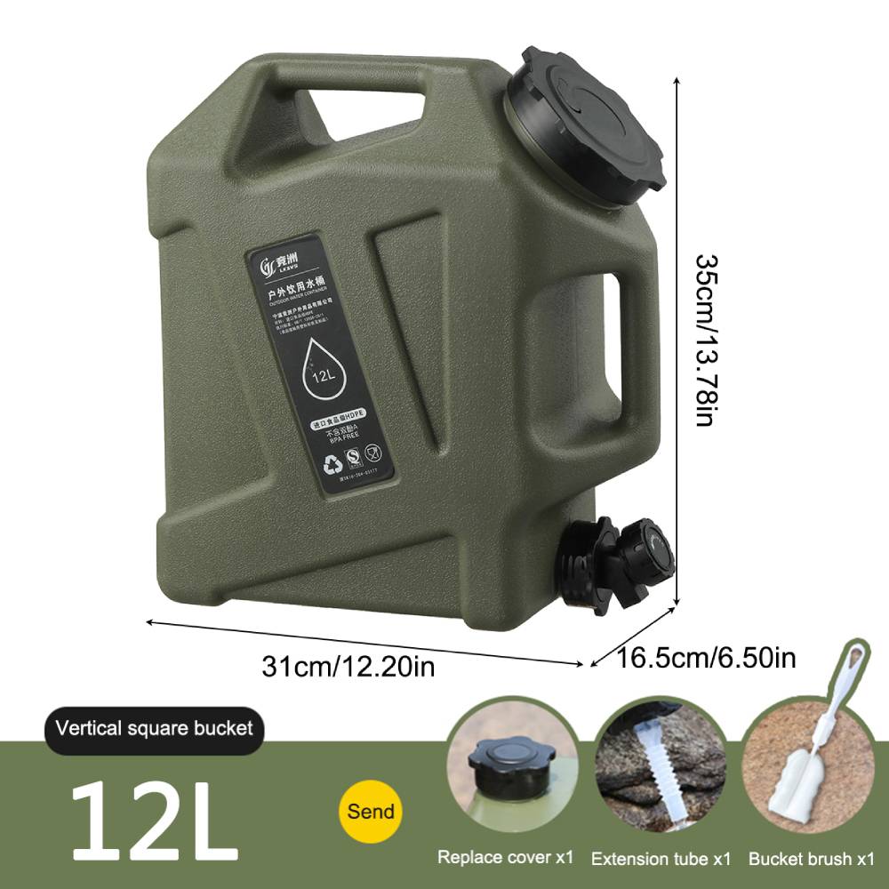 11L Water Bucket Large Capacity Portable Drinking Water Canister with Detachable Faucet No Leakage for Outdoor Travel Driving