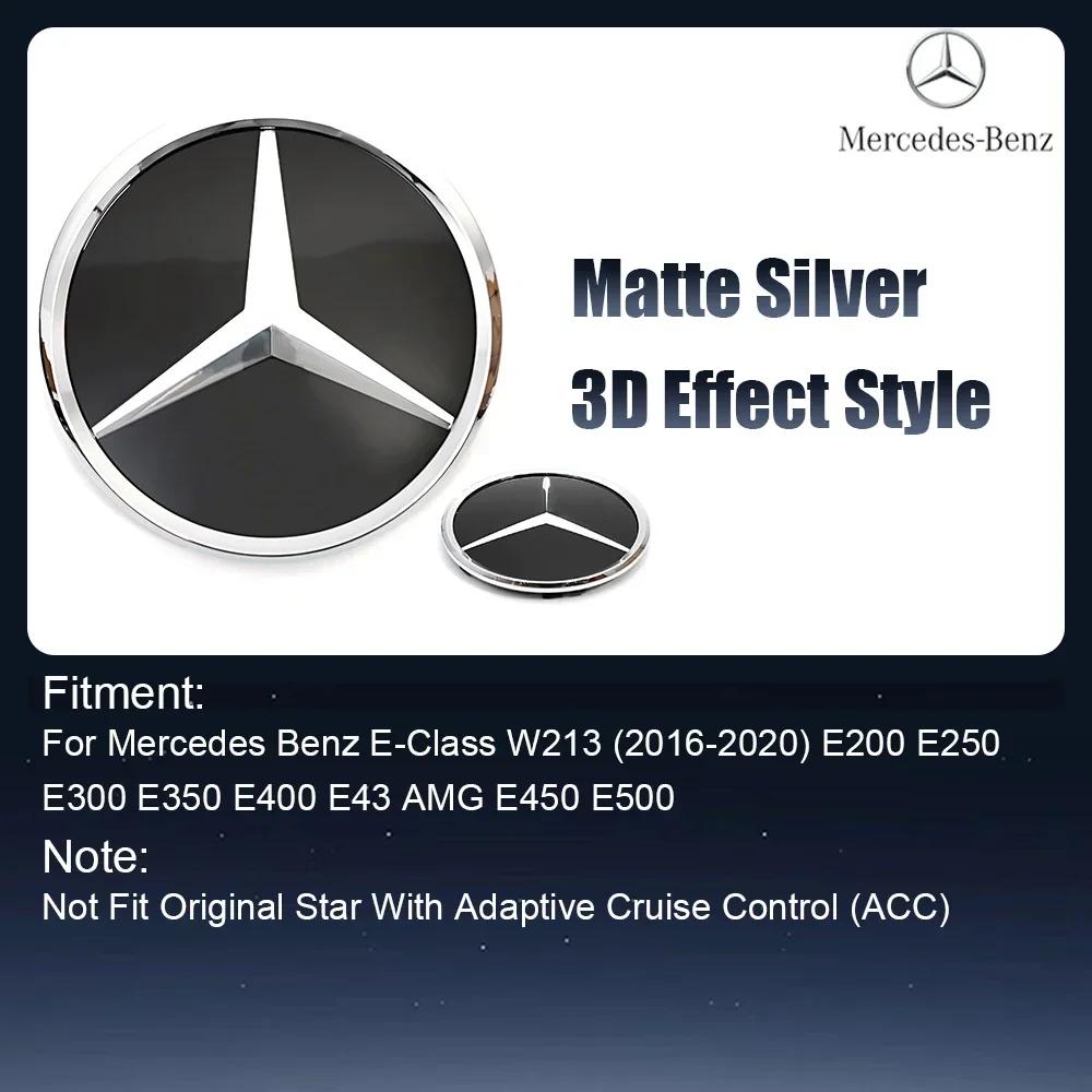 Car Sticker Silver And Black OE Style Front Grill Star Emblem Chrome Logo Badge Fit For Mercedes Benz E200 E250 E300 E350 E400 E