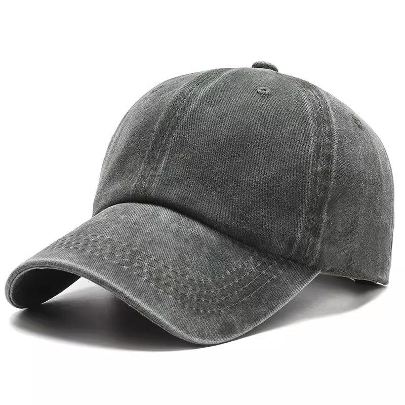 Baseball Cap Women's Literary Retro Outdoor Soft Top Black Hat Summer Antique Men's Washed Cotton Cap