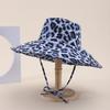 Hot sale printed leopard print bucket hat women's European and American fashion big eaves windproof sunshade basin hat spot