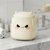 Devil Desk Trash Can Compact Size Desktop Trash Bin Flip-Top Bin Rounded Rectangular Small Storage Container Decorative Design