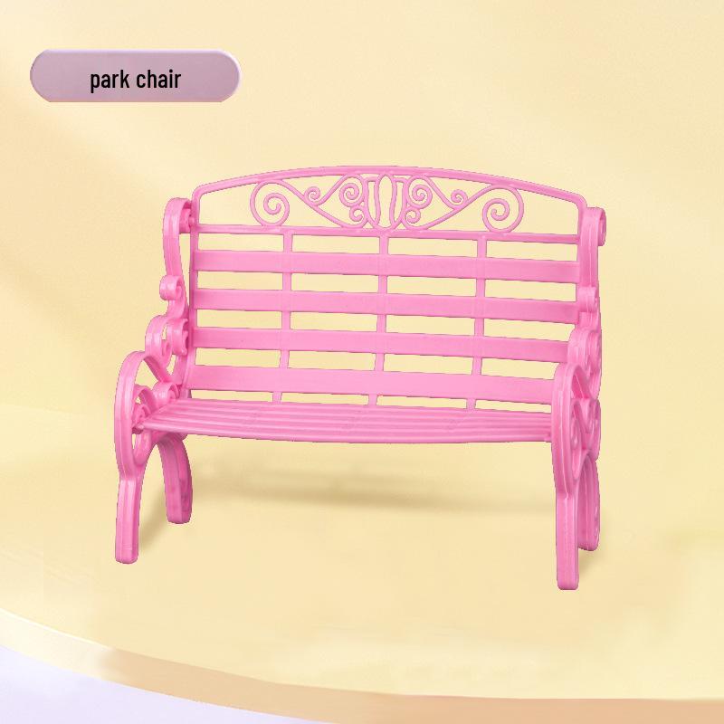 Miniature Folding Chair Ornament: Park Bench & Beach Chair Mobile Phone Holder Toy Accessory