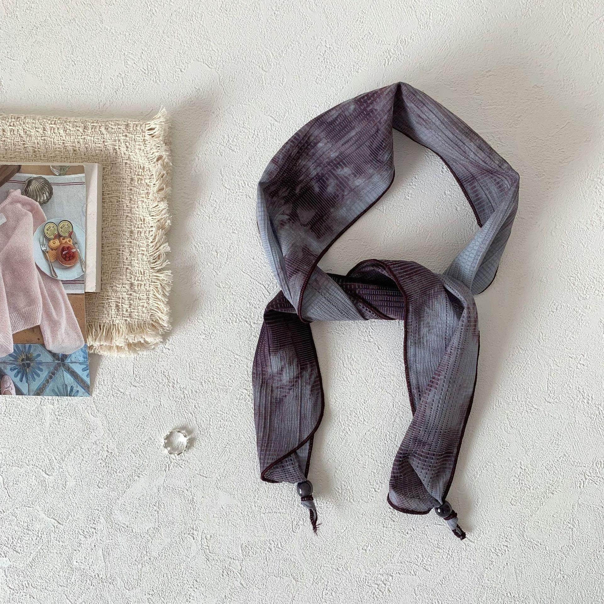 Chinese style retro tie-dye long silk scarf scarf women s 2026 new fashion versatile decorative headband streamer scarf 10-115