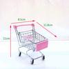Mini Supermarket Shopping Trolley Cart Desktop Model Children's Toys Home Decoration Miniature
