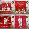 Christmas Shower Curtain Santa Claus Snowman Snowflake Elk Pine Leaf Winter Cartoon Home Polyester Fabric Bathroom Decor Curtain