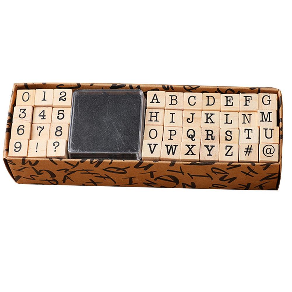 

40 шт./набор самоклеящихся цифр и букв штамп школьные канцелярские принадлежности деревянные прямоугольники детские цифры печать дневник украшения своими руками ручная работа