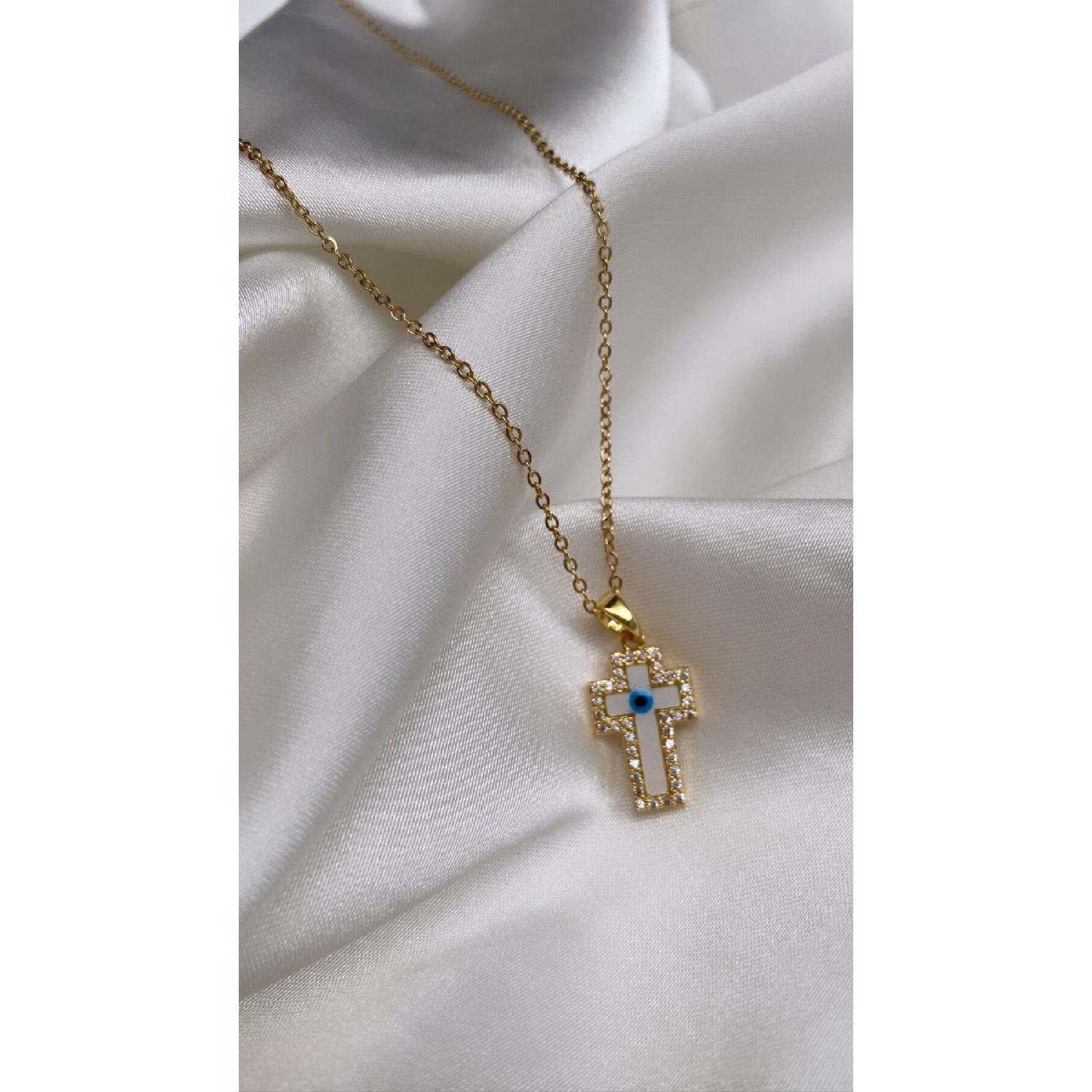 

Gold Color White Crusader Steel Necklace золотий