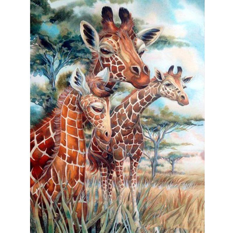 DIY 5D Diamond Painting Cross Stitch Kits Full Round Resin Rhinestone Mosaic Daimond Embroidery Animals Giraffe Home Decoration