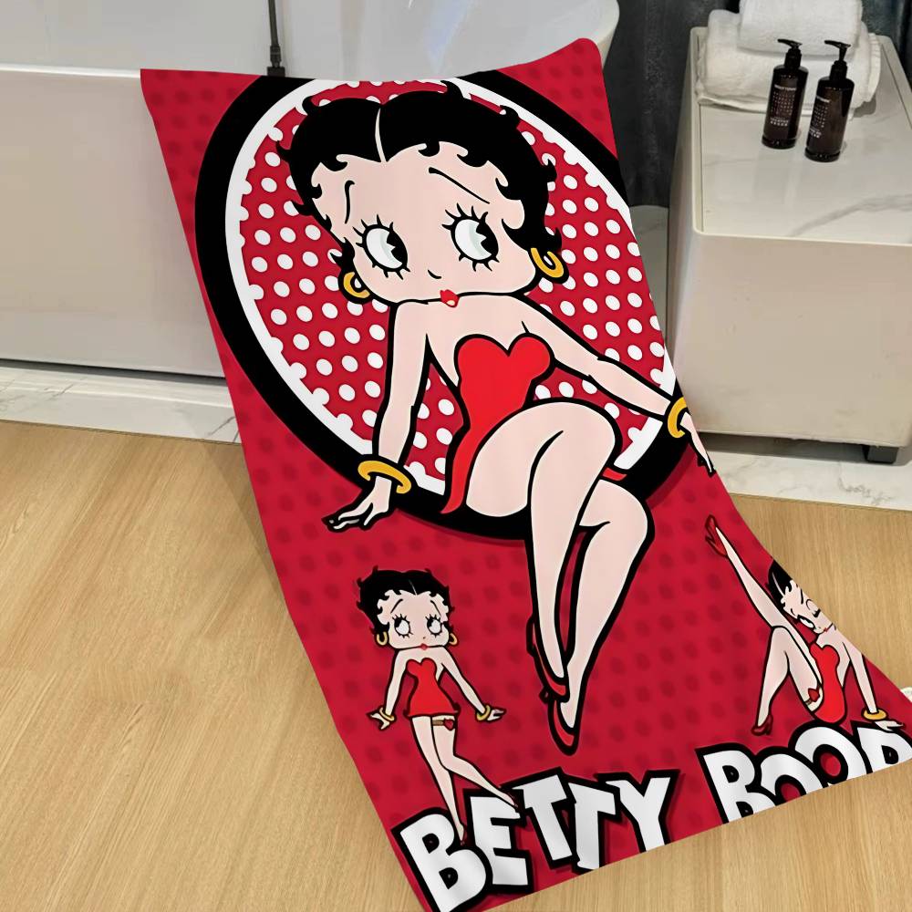 Cartoon B-BettyS BoopS Microfiber Beach Towel Absorbent Quick Dry Soft Yoga Swimming Resort Mountain Climbing Towel