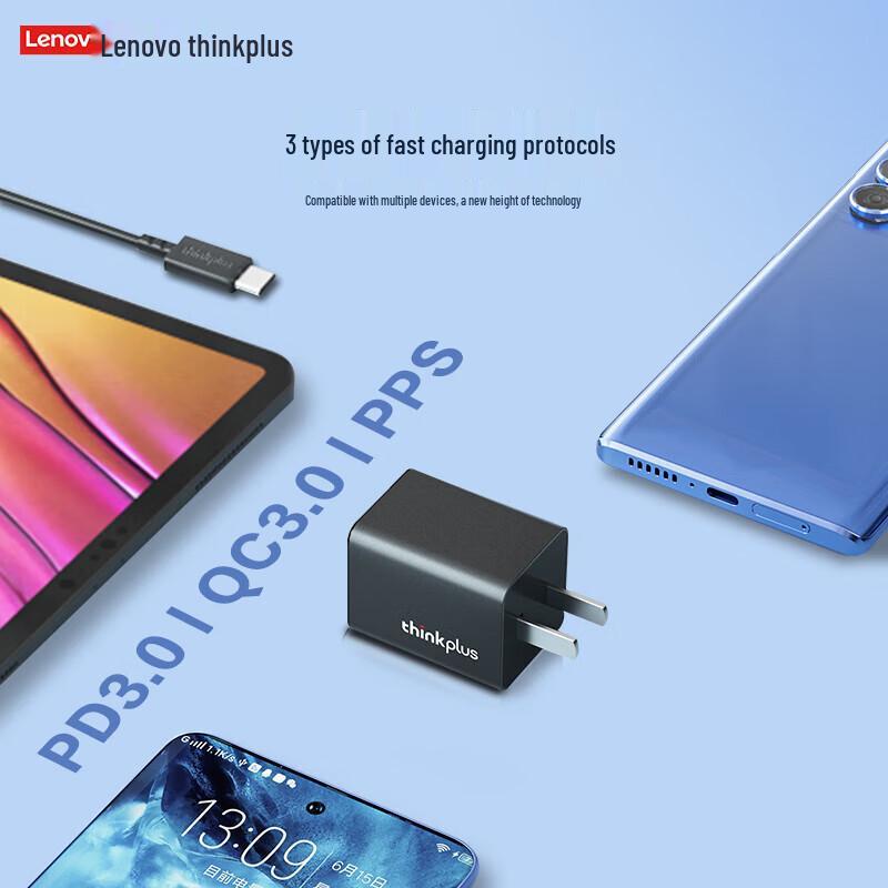 Lenovo Thinkplus GaN 65W USB-C Nano Mini Power Adapter