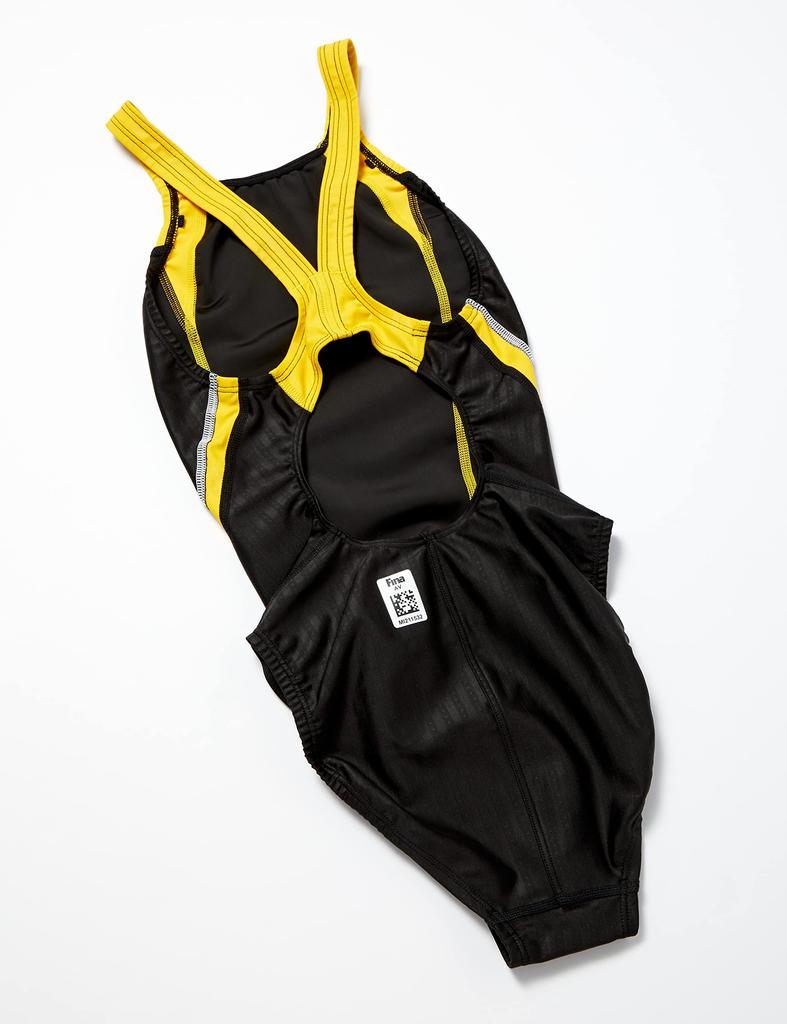 Mizuno Stream Ace Challenge Swimmer Medium Size Size 94 for Fitness and Gym Women's Swimsuit, Cut, XS, Black/Yellow, (N2MA0220), Use.