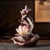 Lotus Flower Incense Burner Fountain Ceramic Incense Stick Holder  Meditation