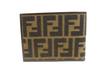 Authentische FENDI Zucca Khaki Canvas Braunes Leder Bifold Geldbörse Kompakte Geldbörse #a934 Überholt