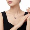 S silver heart necklace, moissanite love pendant, collarbone chain, hot-selling silver jewelry, non-fading necklace.