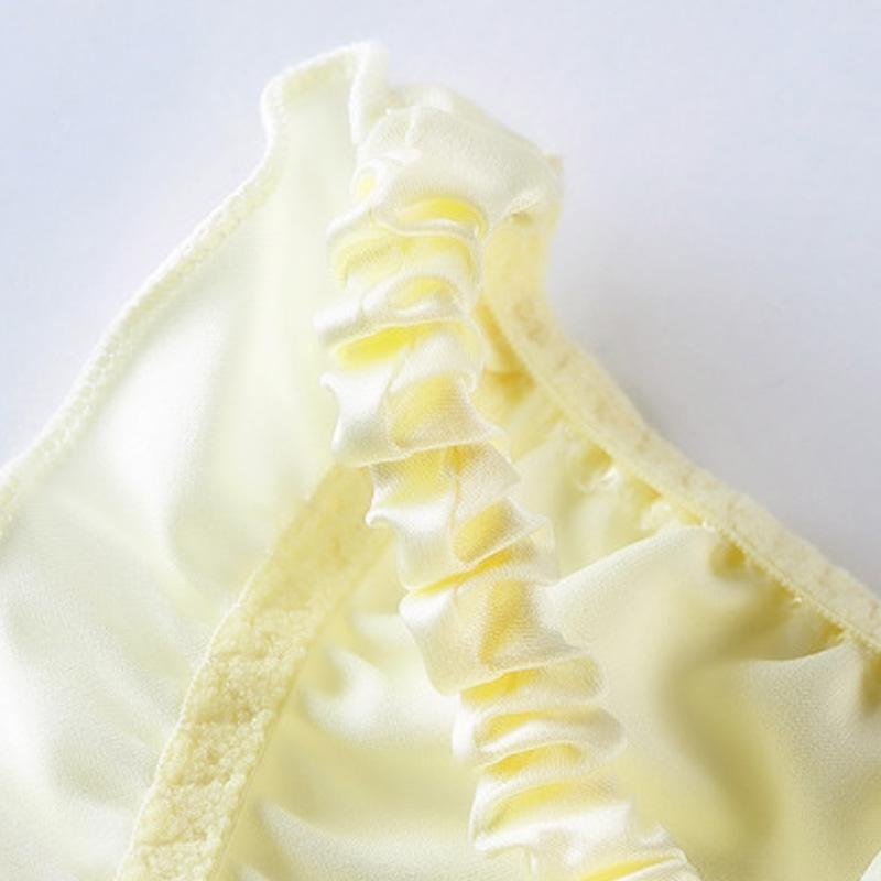 Dame Undertøy Truser Lav midje Truser 100% Silke Pluss Størrelse Ekstra Tynn Kant Lingeri Volangkant