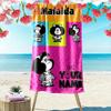 Name Custom Mafalda Print Beach Towel, Large Soft Quick Dry Towel for Beach Camping Swimming