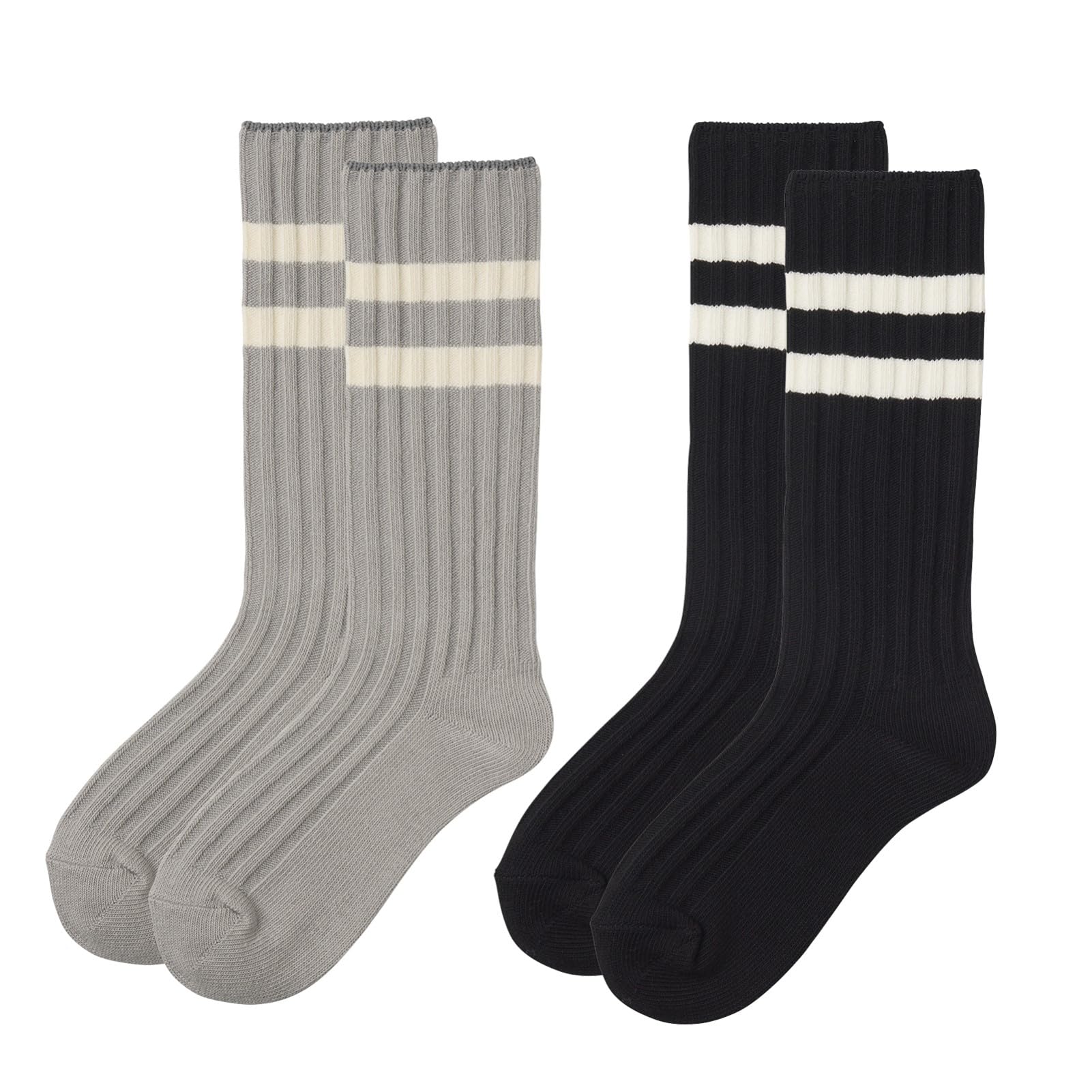 

Okamoto Cotton Ribbed Striped Socks for Men and Sizes Assortment 3 +5% Women, 2-Pair Set, Spring/Summer Fit, 26.0cm-28.0cm,