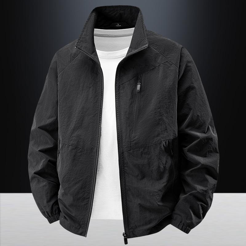 

Spring Autumn Men s Jackets Stand Up Collar Casual Windbreaker Male Thin Jacket Waterproof Mens Coat 3XL