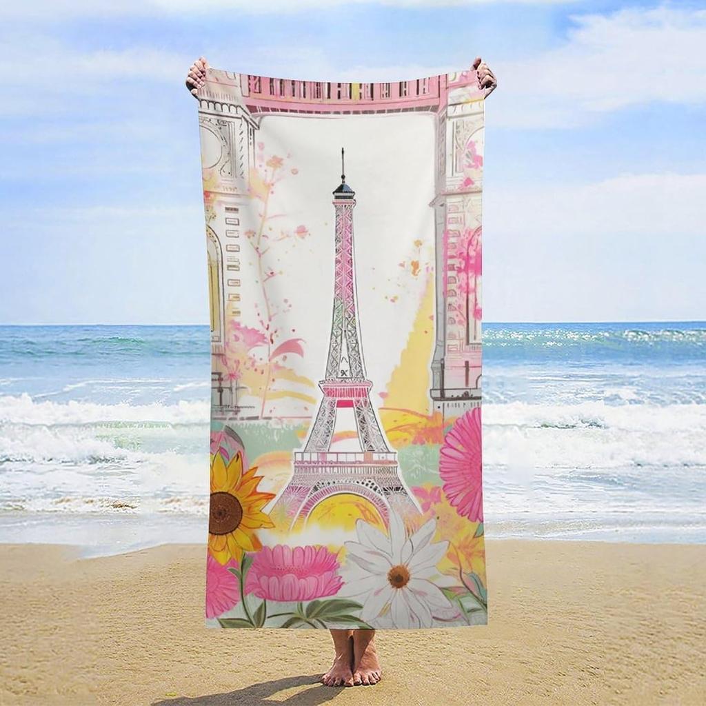Beach Towel for Men Women Absorbent Quick Dry Bath Towels Compatible with Totem Native American Wolf Dream Catcher, Sand Free