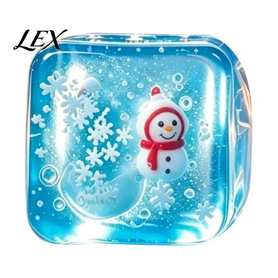 Elastic TPR Toy Stress Relief for Halloween Christmas, Anxiety Reduction Ice Cube Squeeze Holiday Toy, Slow Rising Clear Sensory Gift Soft Squeezable