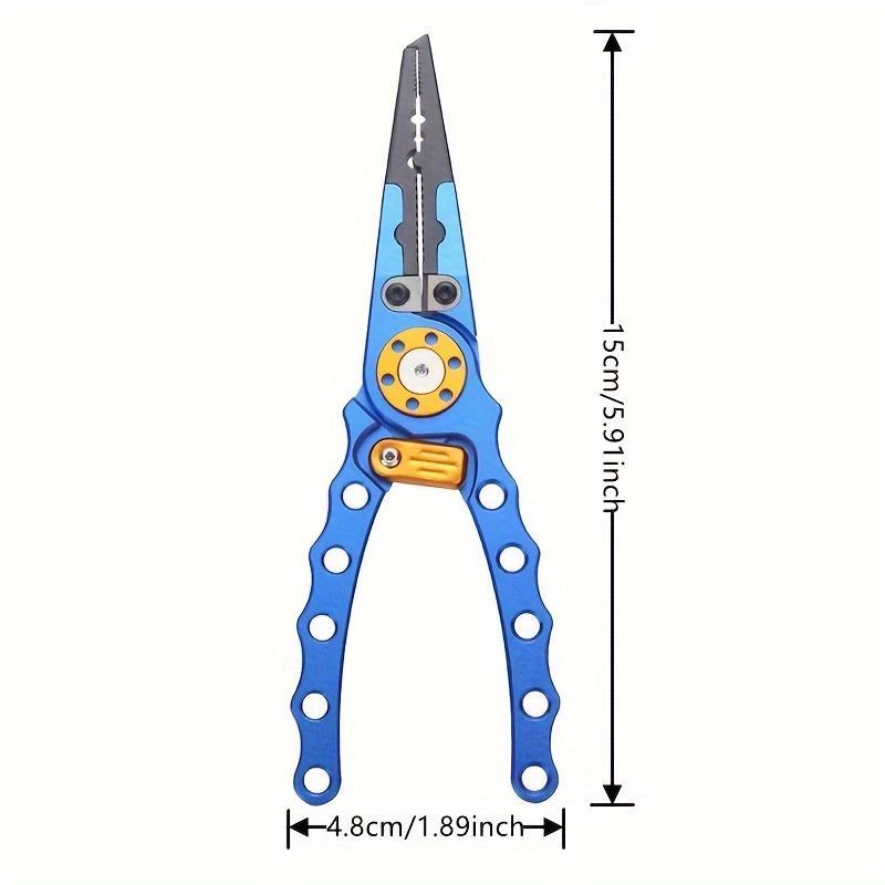 1 pz Mini Pinze da Pesca in Alluminio con Meccanismo di Blocco , Strumento Portatile Multifunzionale Adatto per Esche, Filo e Ami