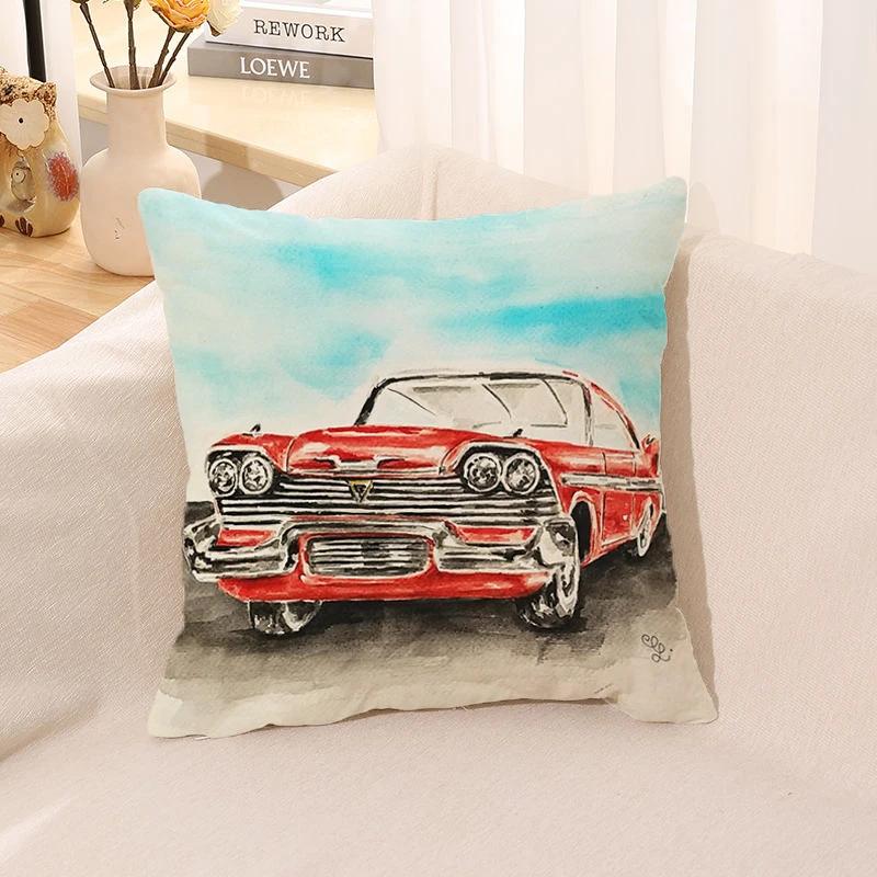 Cushion Cover Watercolor Car Pillow   Room Decor  Case