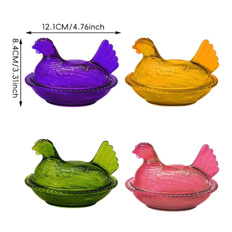 Plastic Hen on Nest Dish Candy Bowl Nesting Hen Covered Trinket Box for Snacks Dessert Easter Farmhouses Desktop Decors