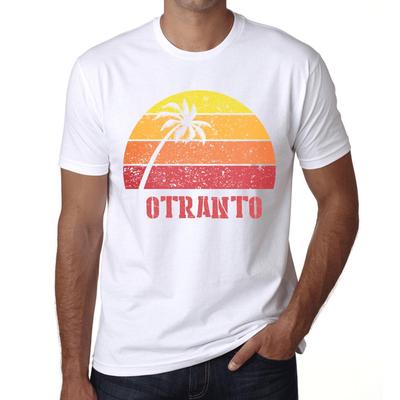 Men’s Vintage Tee Shirt Graphic T Shirt OTRANTO Sunset White