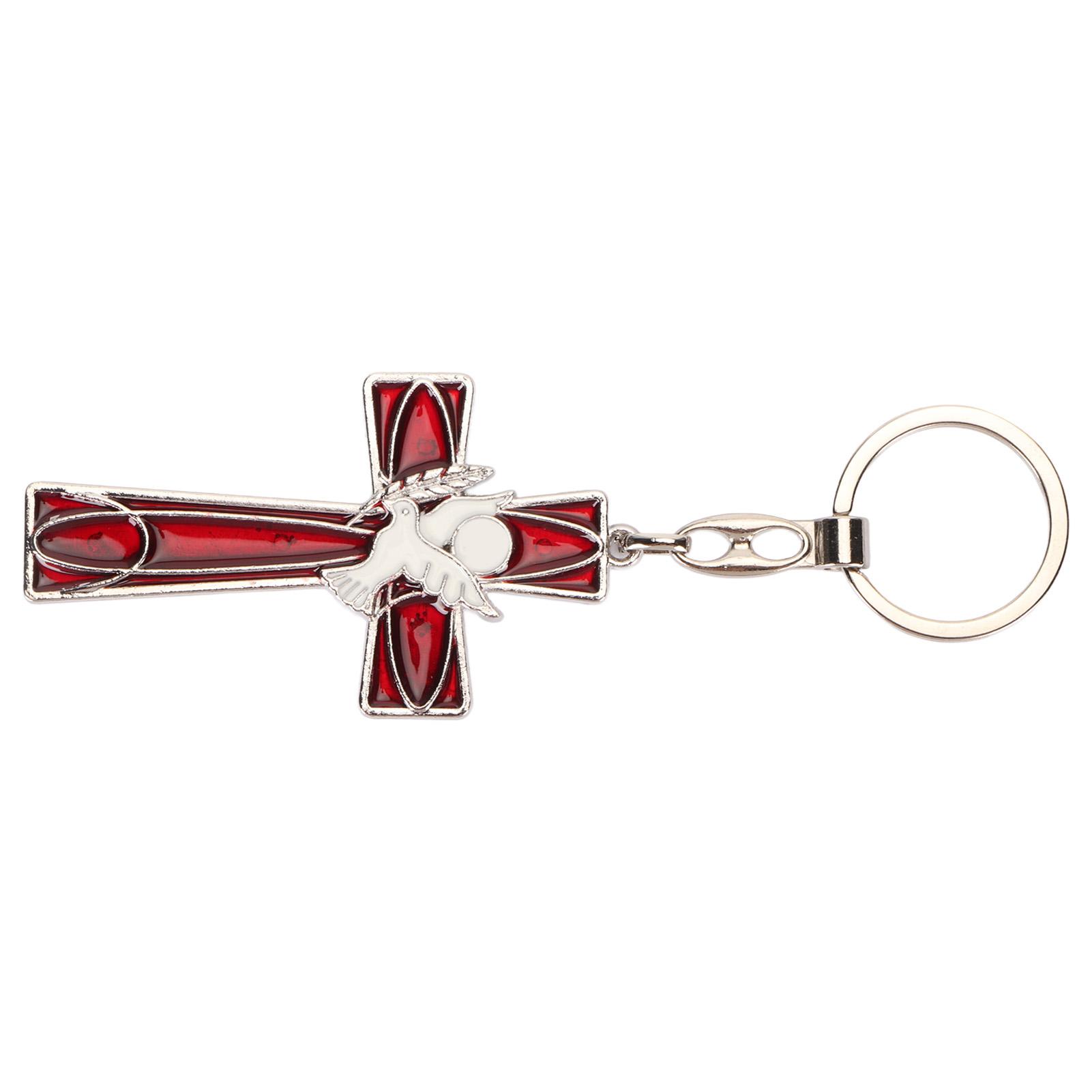 

Крест Брелок Птица Мира Яркие Цвета Прочный Сплав Приятный для Кожи Религиозный Брелок для Рюкзака