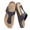 Fashion Smile Pop Men's Suede Shoes With Adjustable Back Strap Leather Mules With Cork Flip-Flop Slippers Insoles Slip-On Potato Shoes