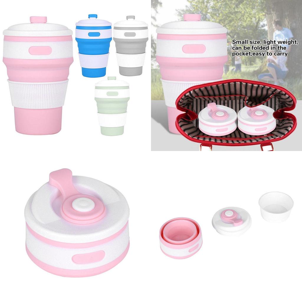Eco-friendly 350ml Portable Silicone Collapsible Coffee Mug For Daily Use