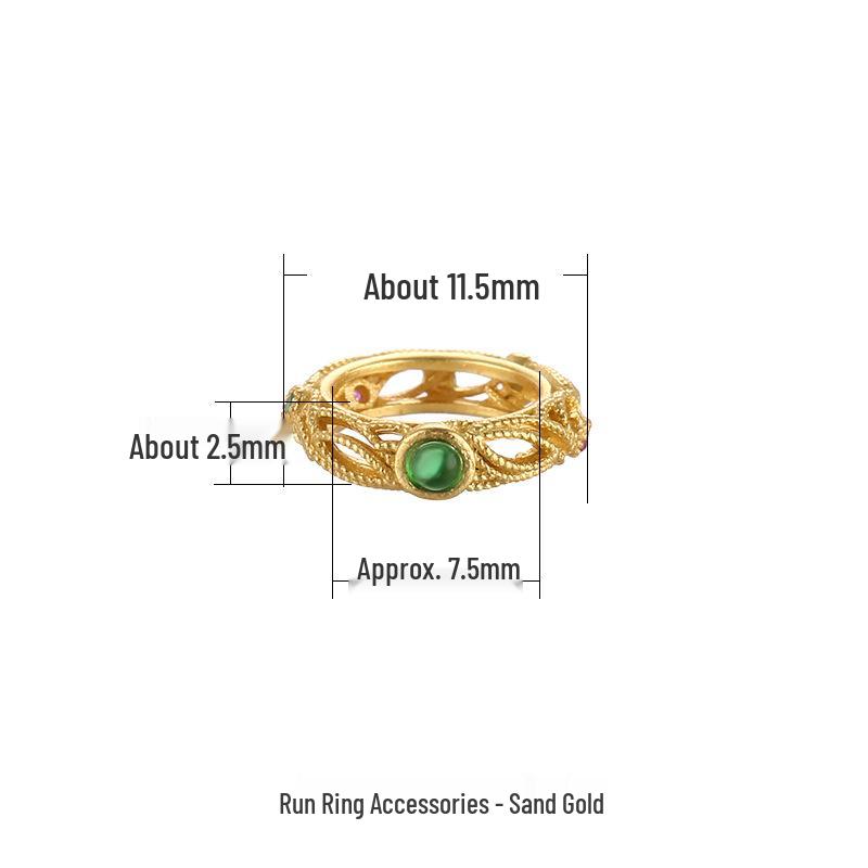 

Gold-Plated 925 Sterling Silver Running Ring Buddhist Bracelet Spacer Bead.