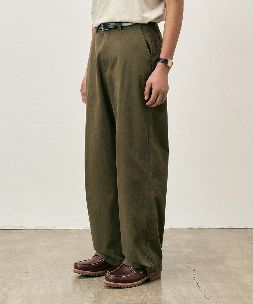 COSTUME O’CLOCK Cotton Washed Wide Pants Ash Brown Coospt243Ashbrown
