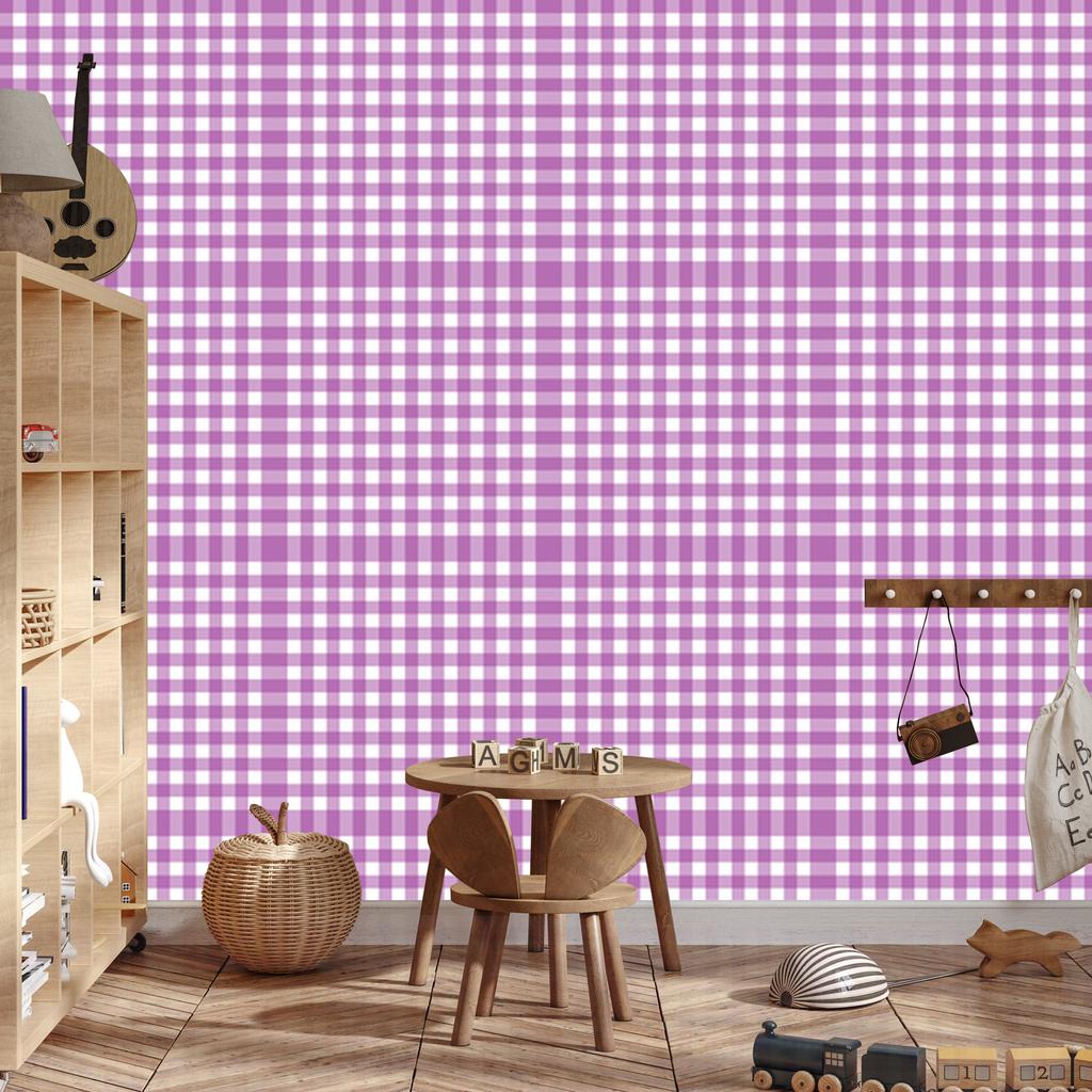 Wallpaper Fabric Pattern Purple, Lavender and White 50x1000