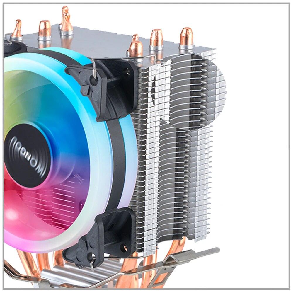 IWONGOU X99 Processor Cooler Am4 4 Heatpipes Radiator IWONGOU 4Pin PWM Cooling CPU 90mm RGB Fan for Intel Lga 2011/1366/1700/AMD
