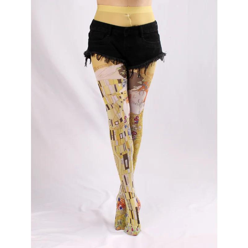 Evil Eyes Tight women Spring New Women Sheer Sexy Tattoo Printed Pantyhose Tights Stockings Anti-Hook Medias De Mujer