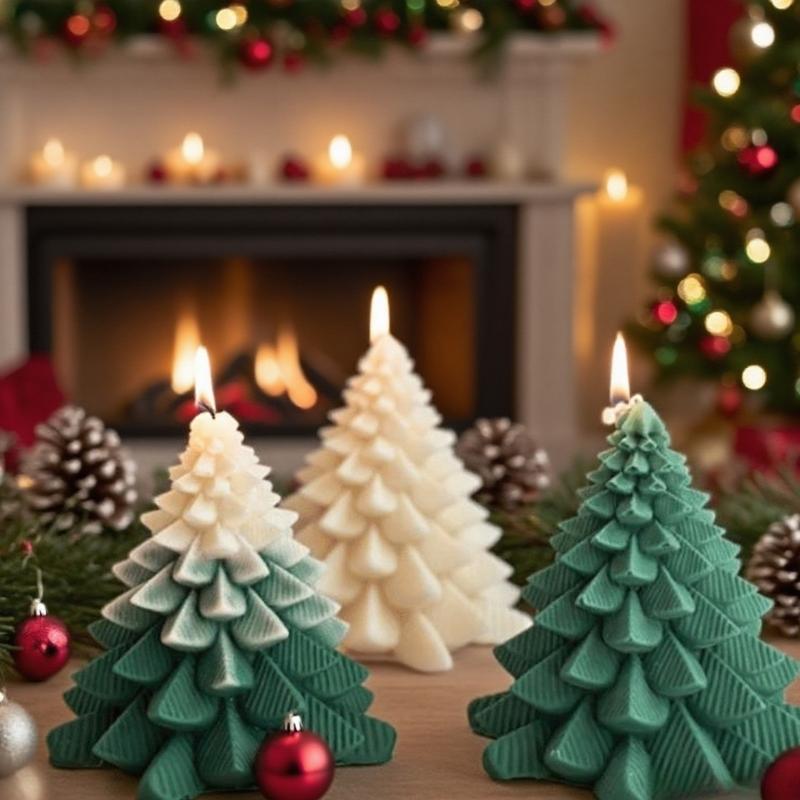 Christmas Tree Silicone Candle Mold Multipurpose Silicones Mould For Handmade Candle Soap Chocolate Festival Decoration