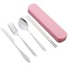 1 Set Cutlery Set Non-slip Burrs-free Food Grade Smooth Surface BPA-free Dining Portable Reusable Travel Utensils Cutlery Set Picnic Supplies