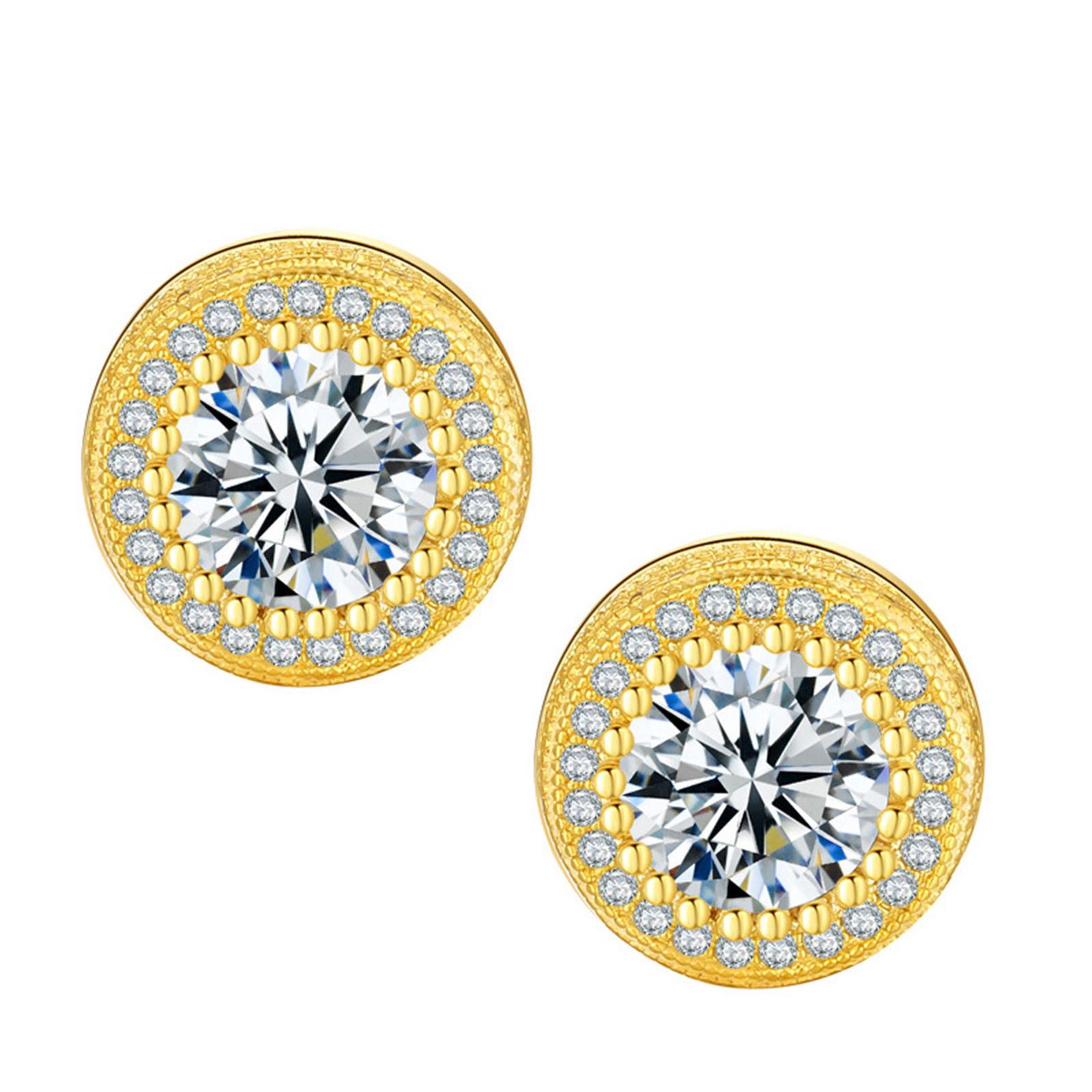 

Высококачественные магнитные клипсы-аксессуар для непроколотых ушей со стильными циркониевыми камнями, удобная посадка золотой