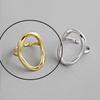 925 Silver Rings For Women Hollow Out Gold Color Temperament Personality Fashion Female Trendy Resizable Opening Rings