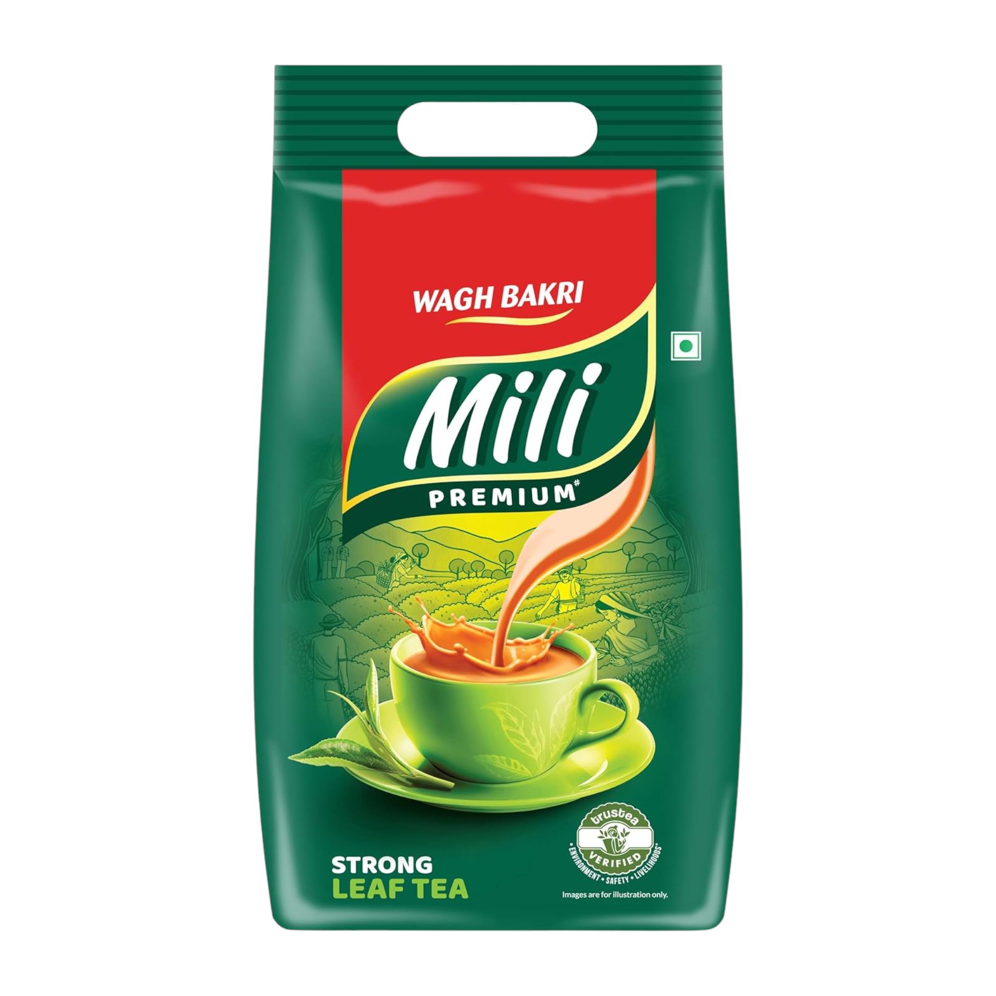 

Wagh Bakri Mili Leaf Tea 1Kg Pack of 1 Strong Aroma Rich Flavor Superior Black Tea Leaves