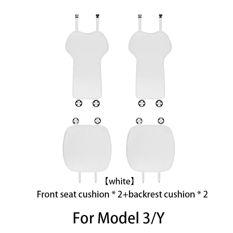 Ice Silk Seat Cover White For Tesla Model Y Model 3 2025-2018 Ventilation Heat Dissipation Stain Preventi Interior Accessories